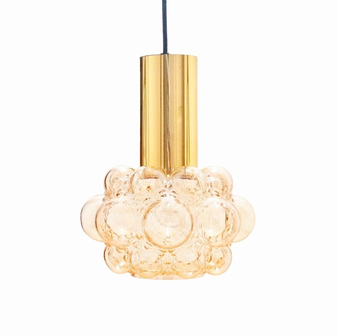 Labelled Mid Century Bubble Glass Pendant By Helena Tynell For Limburg, Germany, 1960s