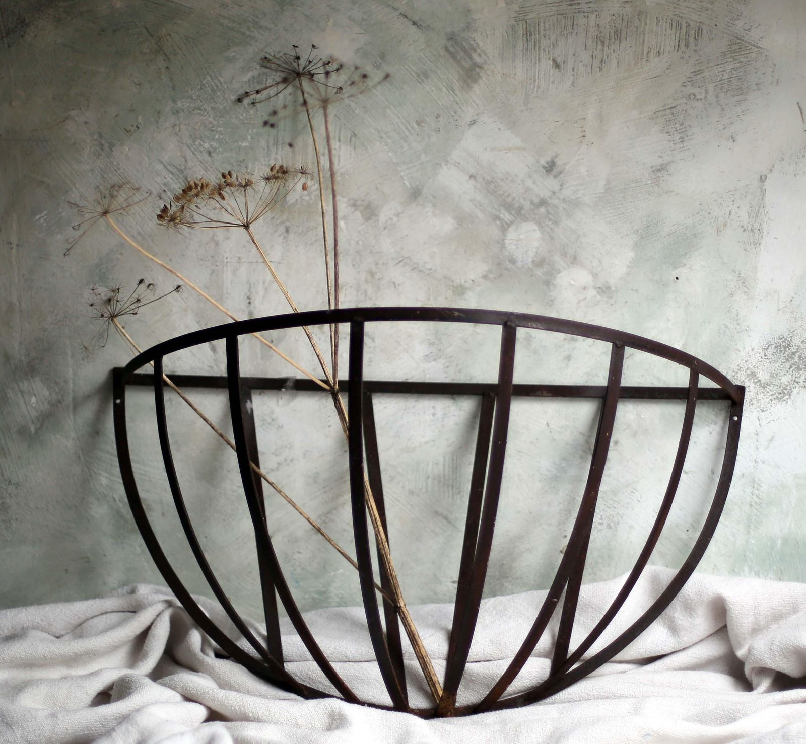 Antique Hay Feeder Rack French Wrought Iron Wall Manger Barn Decor photo Home Decor