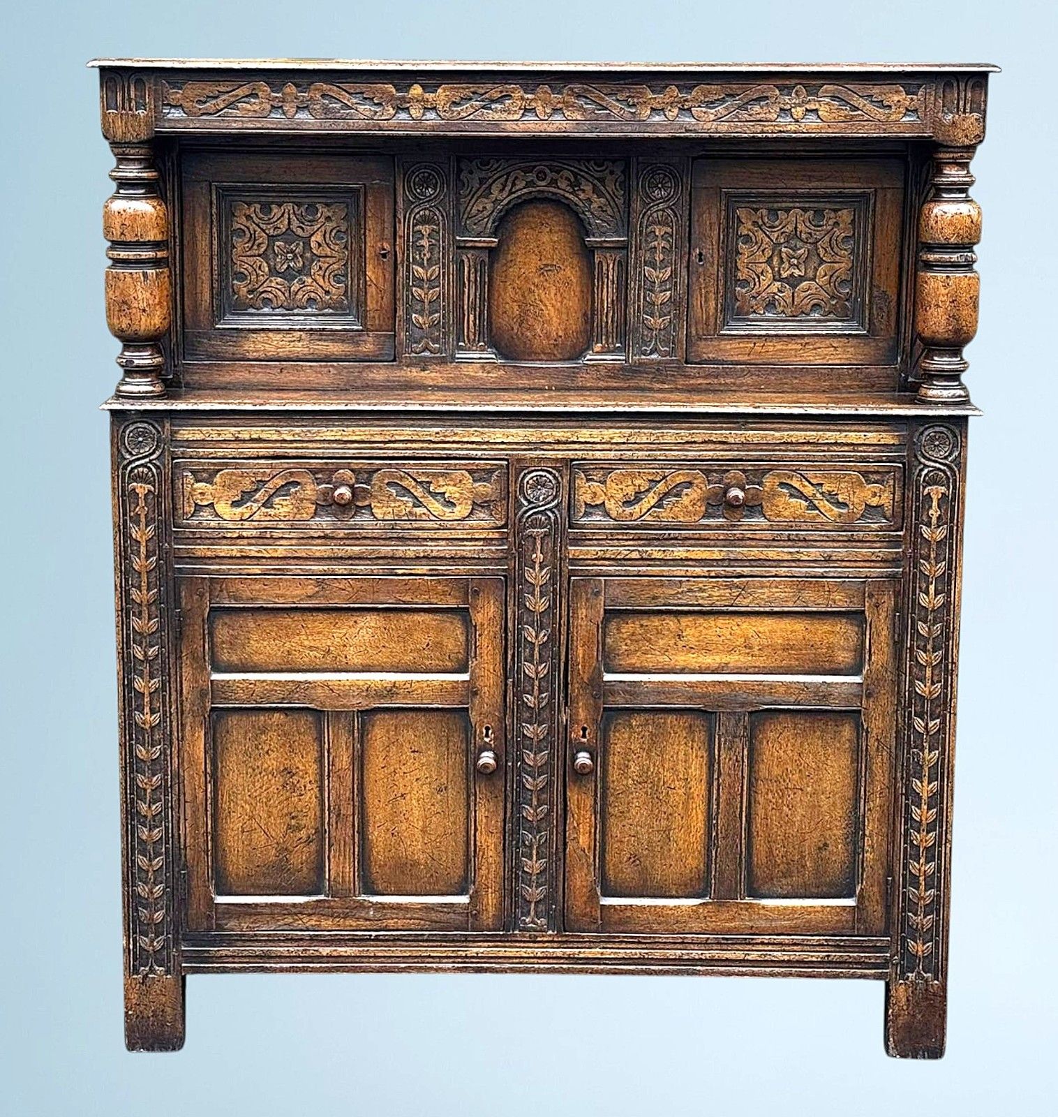 Carved Oak Court Cupboard / Sideboard photo furniture