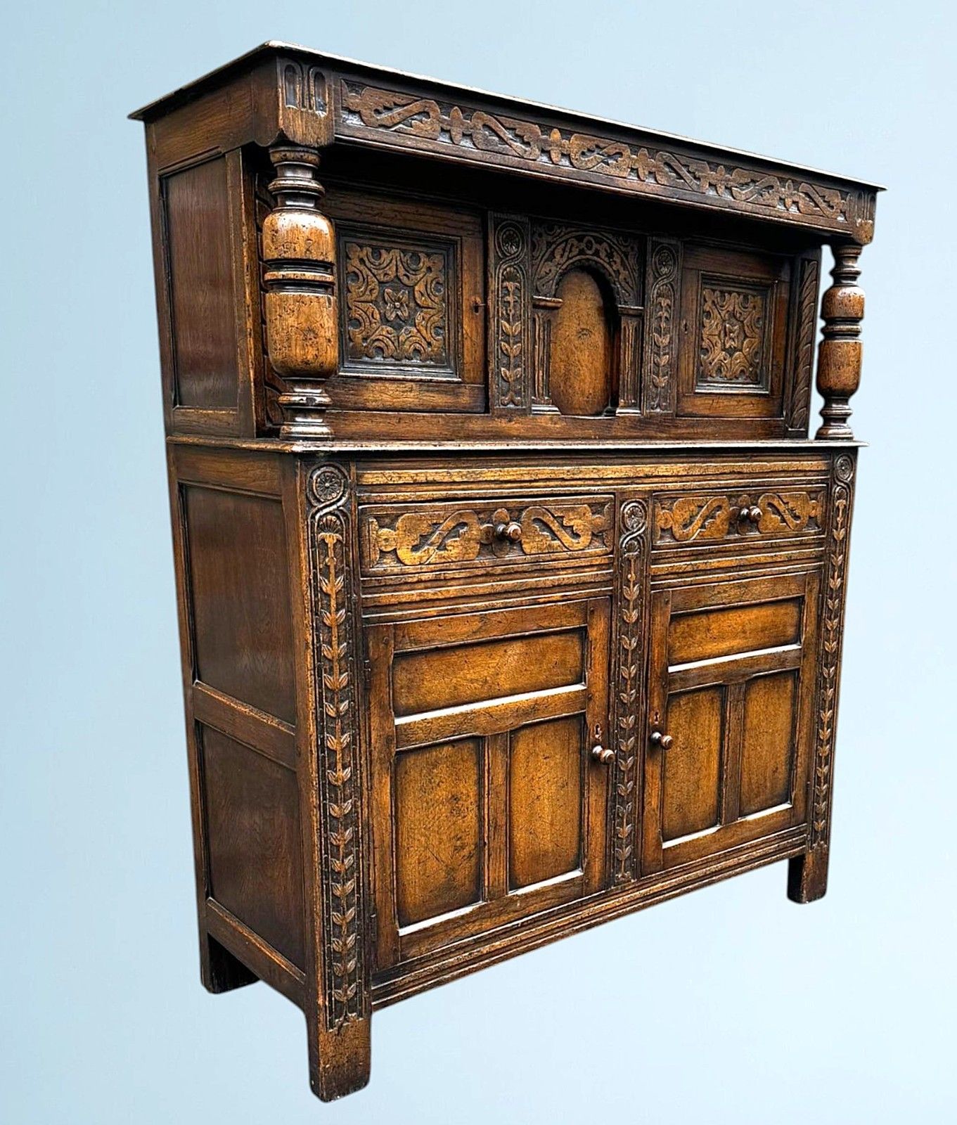 Carved Oak Court Cupboard / Sideboard photo for sale