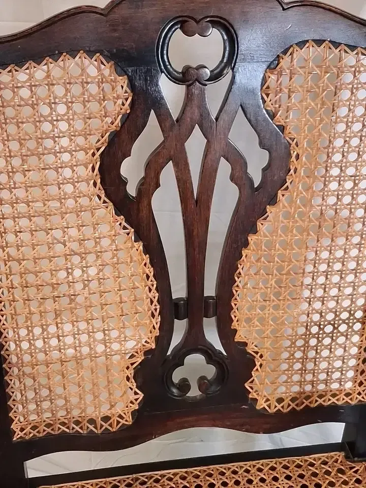 Antique Victorian Queen Anne Style Chair Walnut And Cane photo vinterior