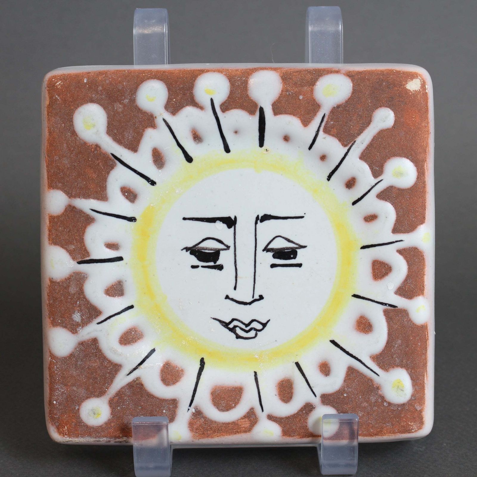 Vintage French Decorative Wall Hanging Tile By Roger Capron (Circa 1950s) photo vintage