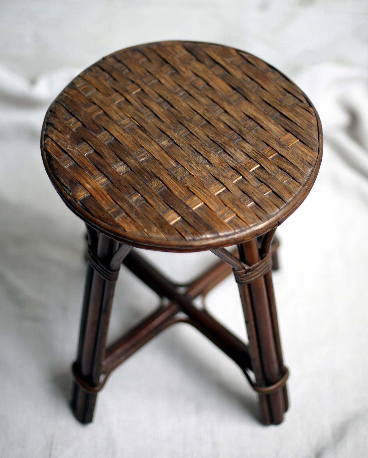 French Mid Century Round Stool Small Table 1960s Vintage Furniture photo 158.0