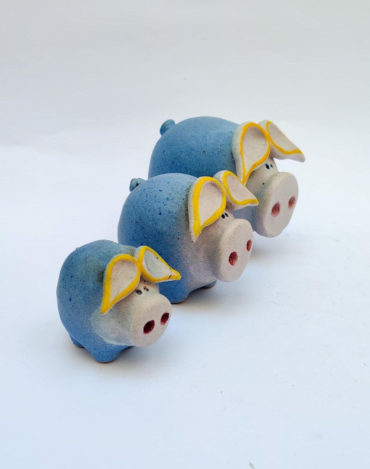Set Of 3 Ceramic Pig Figurines Gli Etruschi Designed By Ivo De Santis, Vintage Bitossi Era photo furniture