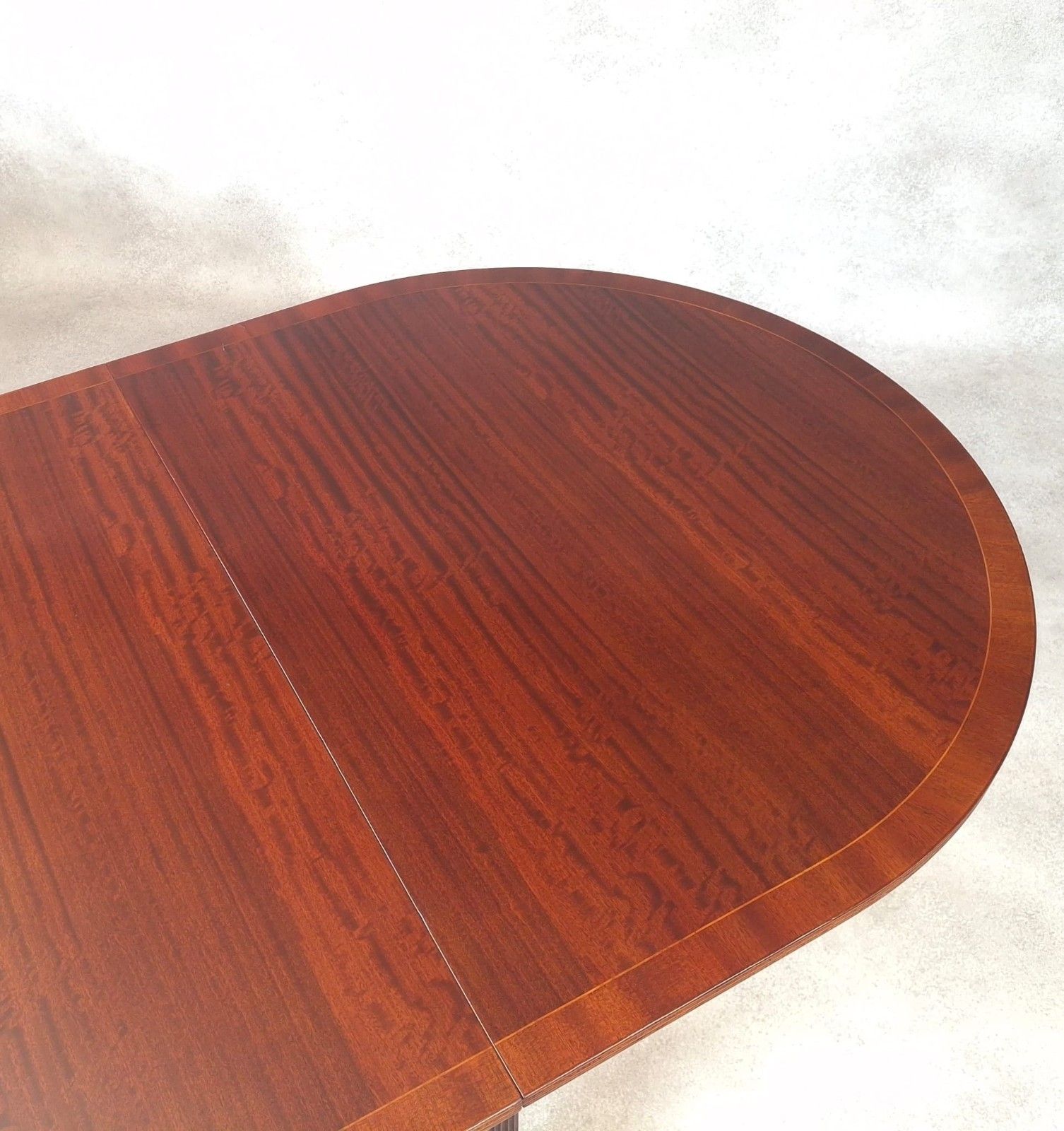 Regency Style Mahogany Twin Pedestal Dining Table Oval Vintage Reproduction photo Furniture