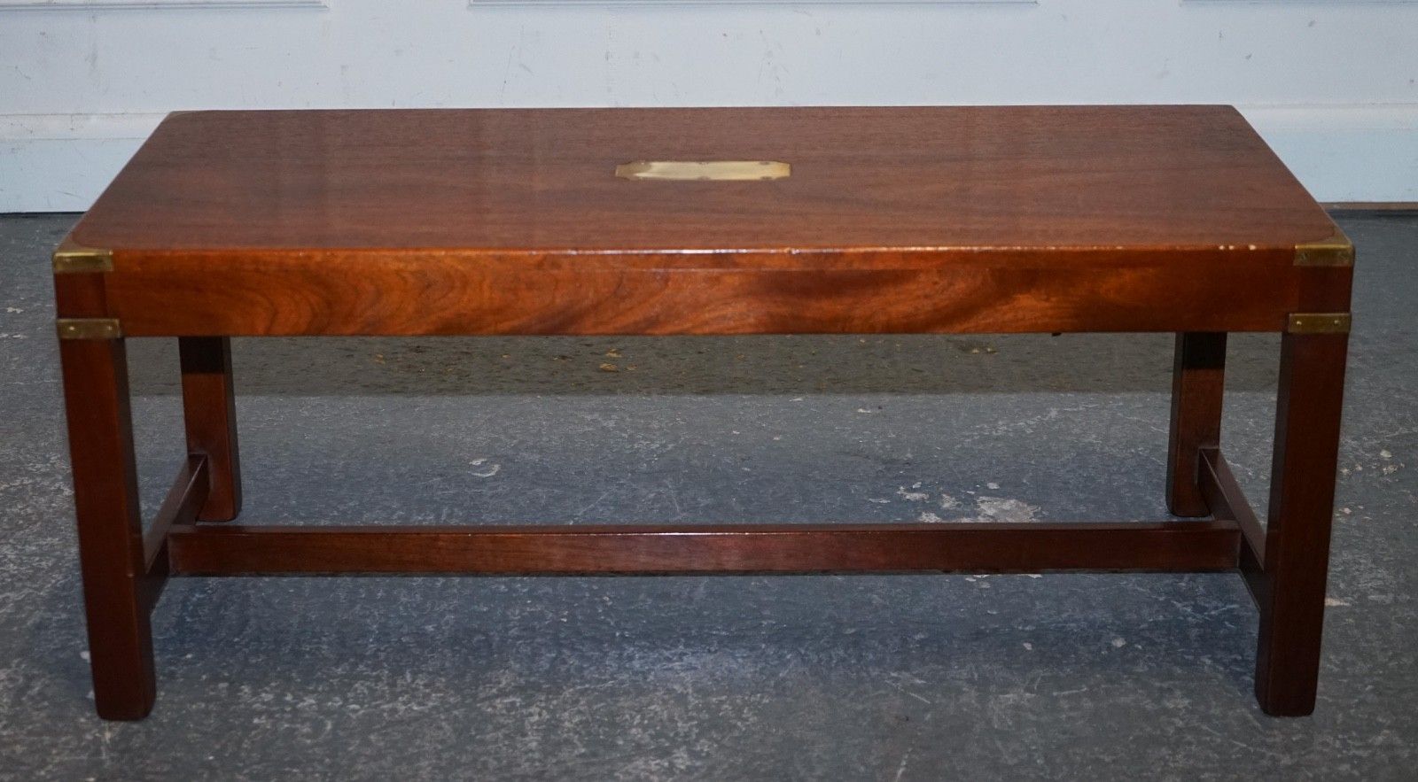 Restored Vintage Harrods London Reh Kennedy Military Campaign Coffee Table photo for sale
