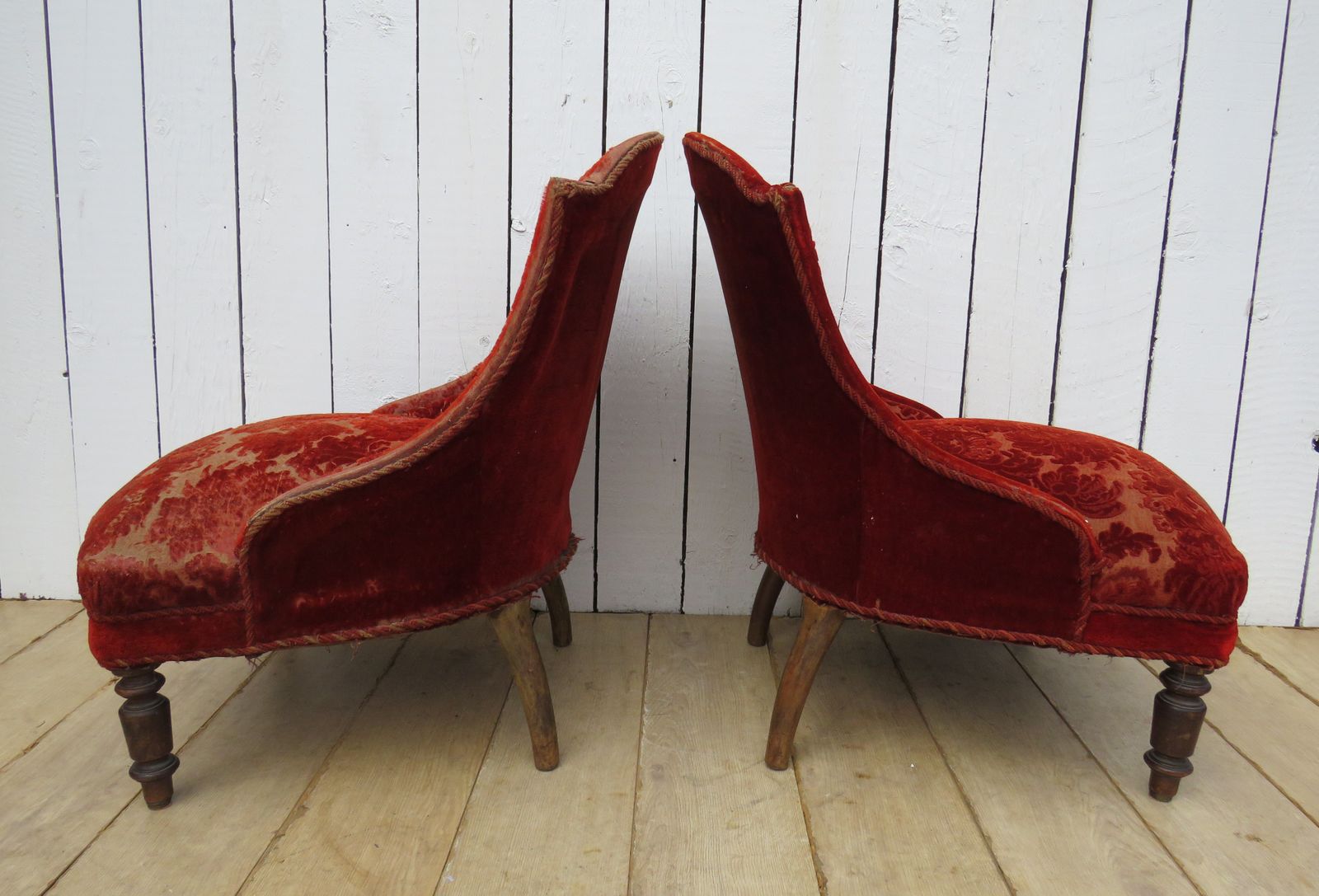 Pair Of Antique Napoleon III Slipper Chairs photo 695.0