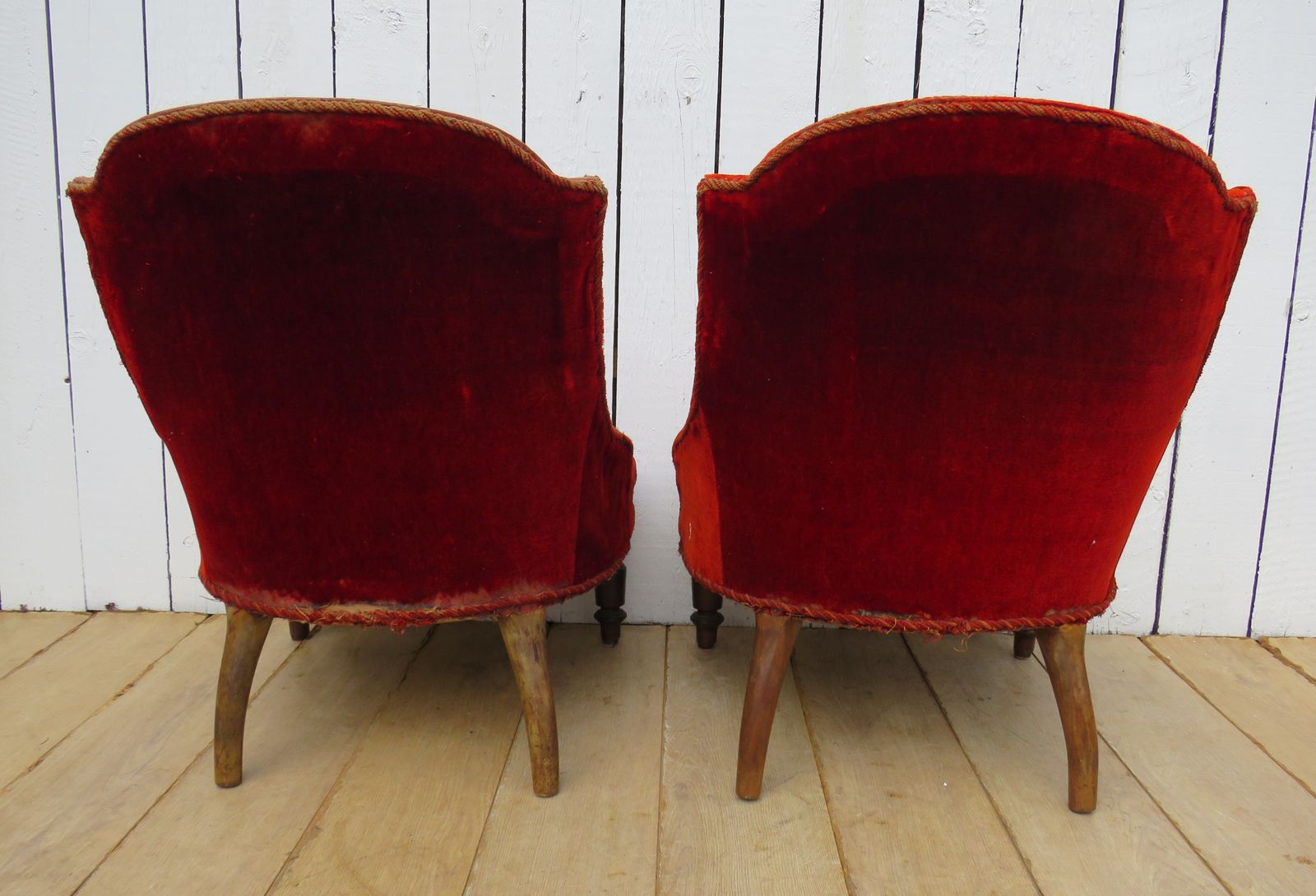 Pair Of Antique Napoleon III Slipper Chairs photo buy