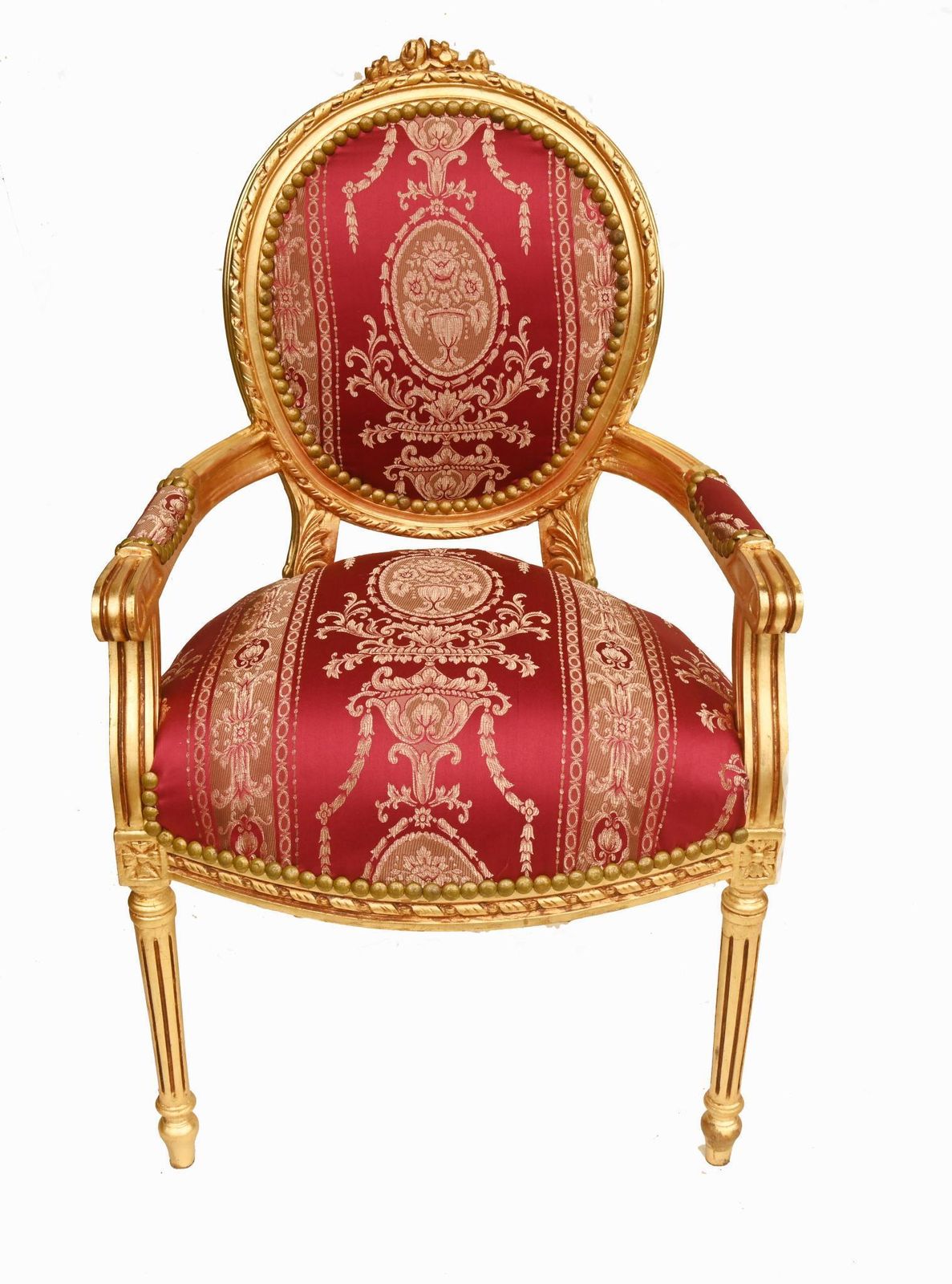 Pair French Gilt Arm Chairs Fauteuil Louis XVI Revival. photo vinterior