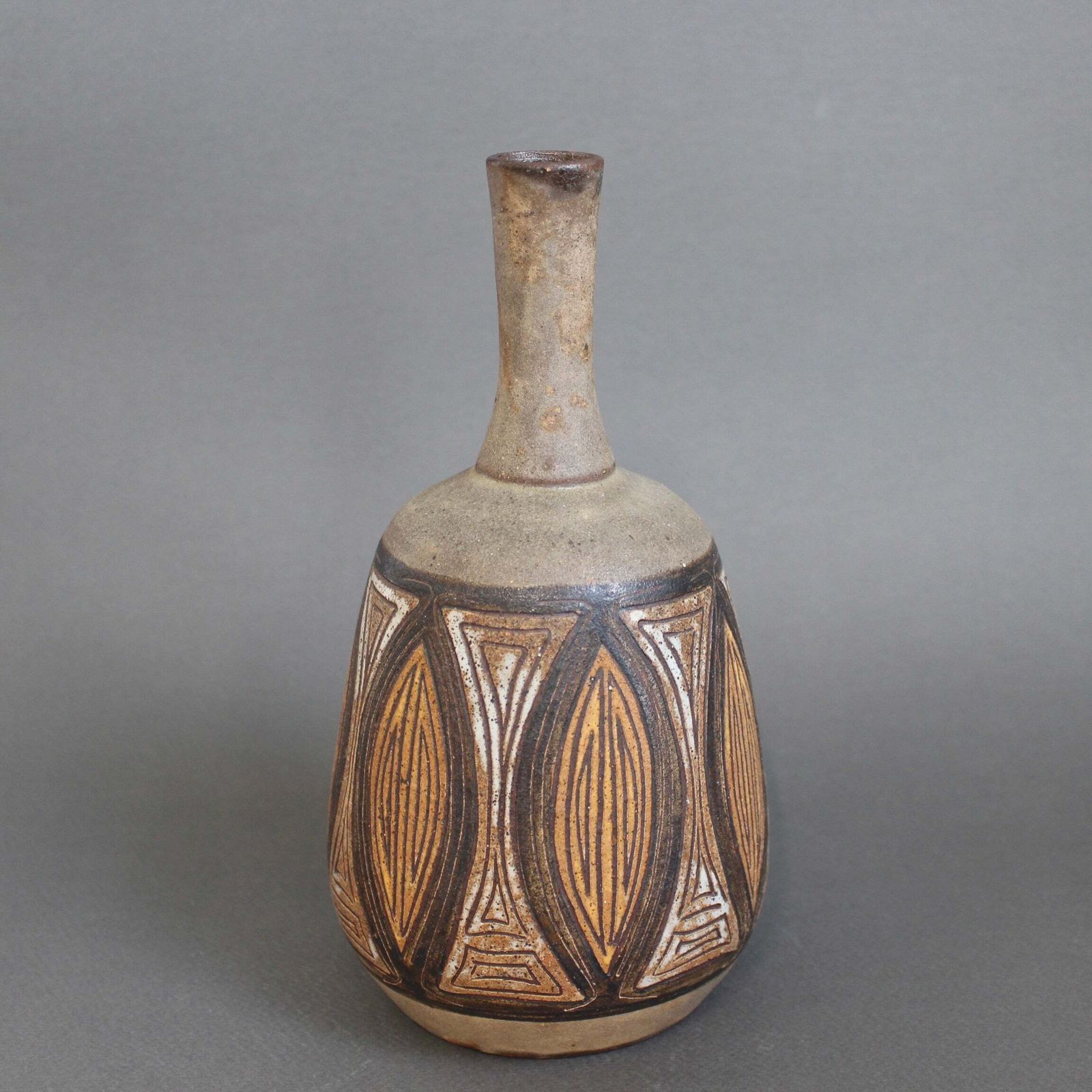 Vintage French Ceramic Flower Vase By Alexandre Kostanda (Circa 1960s) photo for sale
