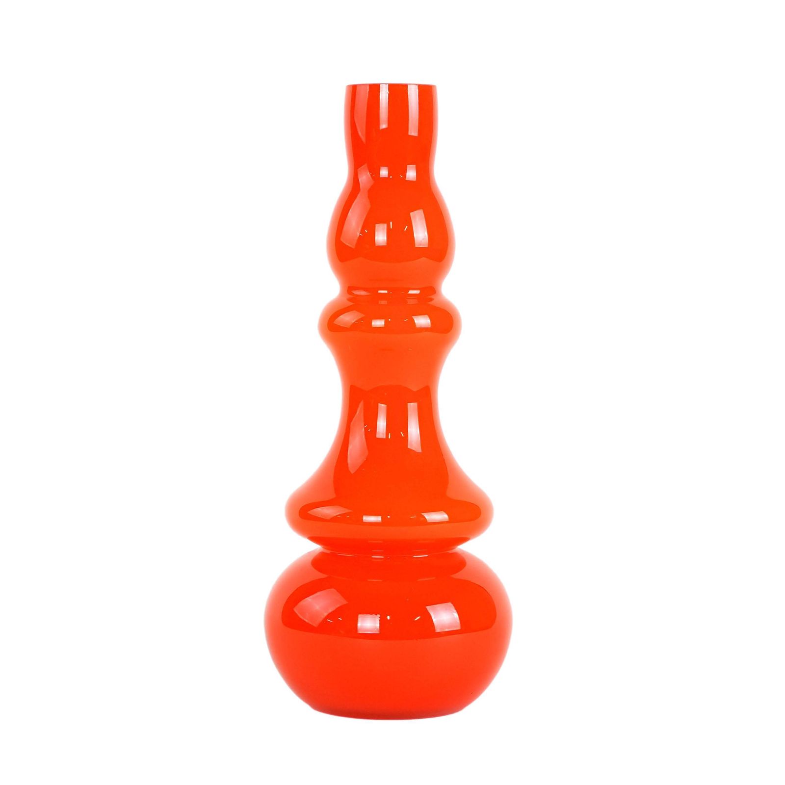 Vase en verre orange, design danois, années 1960, fabriqué au Danemark