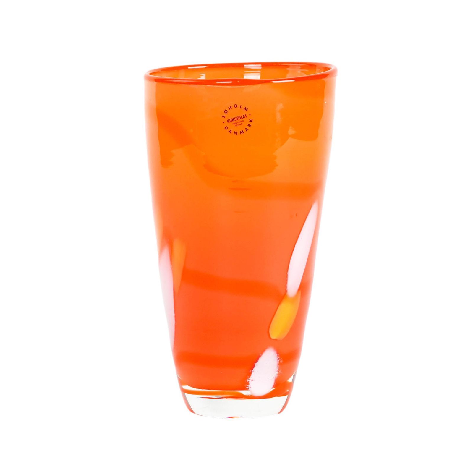 Oranje Glazen Vaas, Deens Design, Jaren 1960, Geproduceerd Door Søholm
