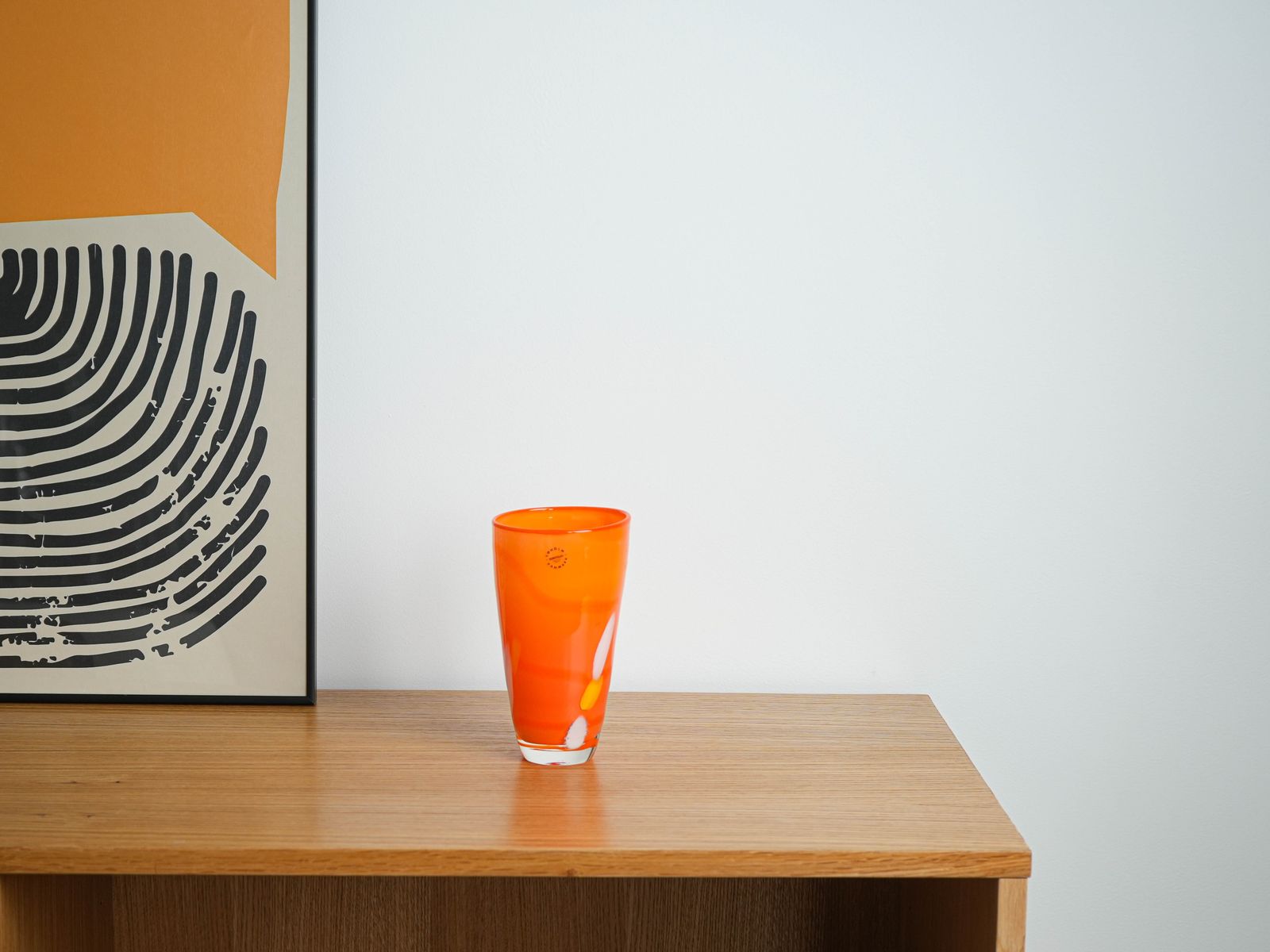 Vase en verre orange, design danois, années 1960, fabriqué par Søholm photo buy