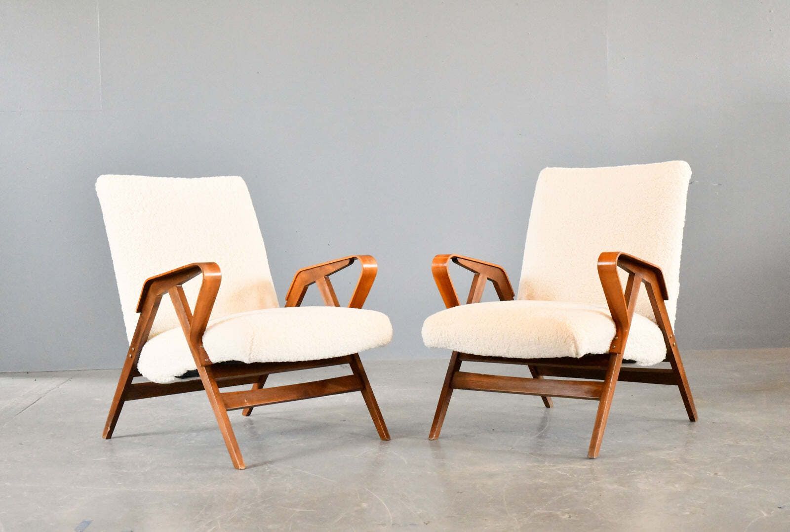 Pair Of Mid Century Armchairs By Tatra Nabytok Circa 1960s photo for sale