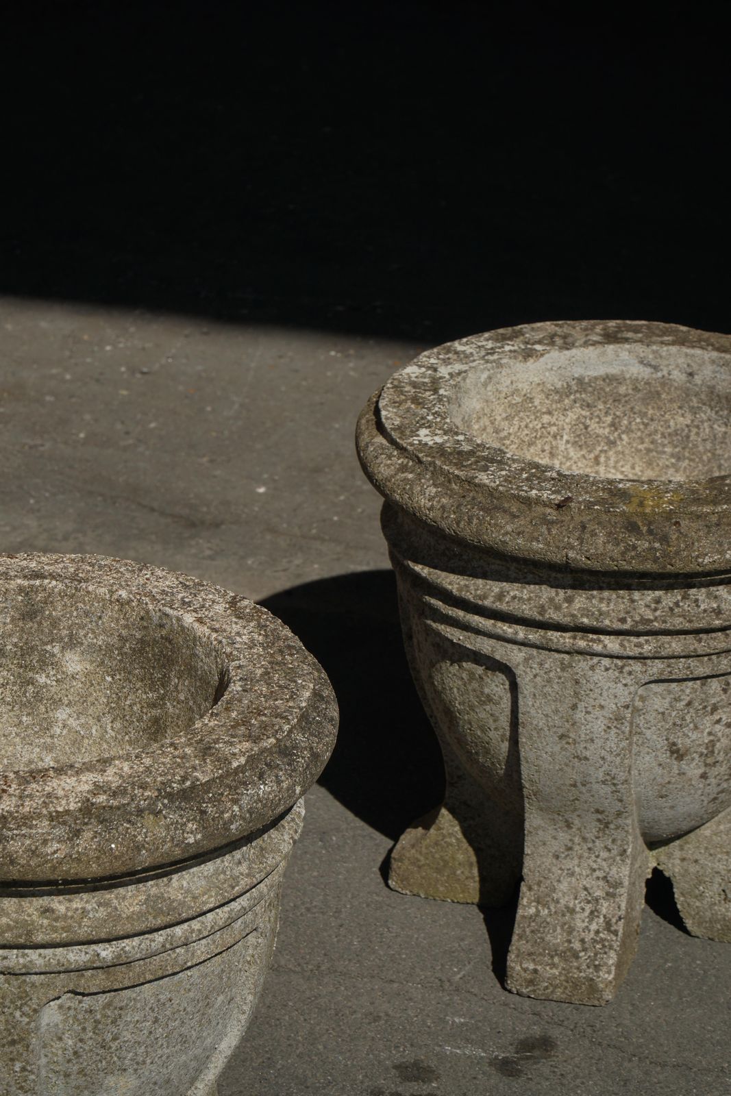 Pair Of French Mid Century Cast Stone Garden Urns / Jardinières, 1950s photo buy