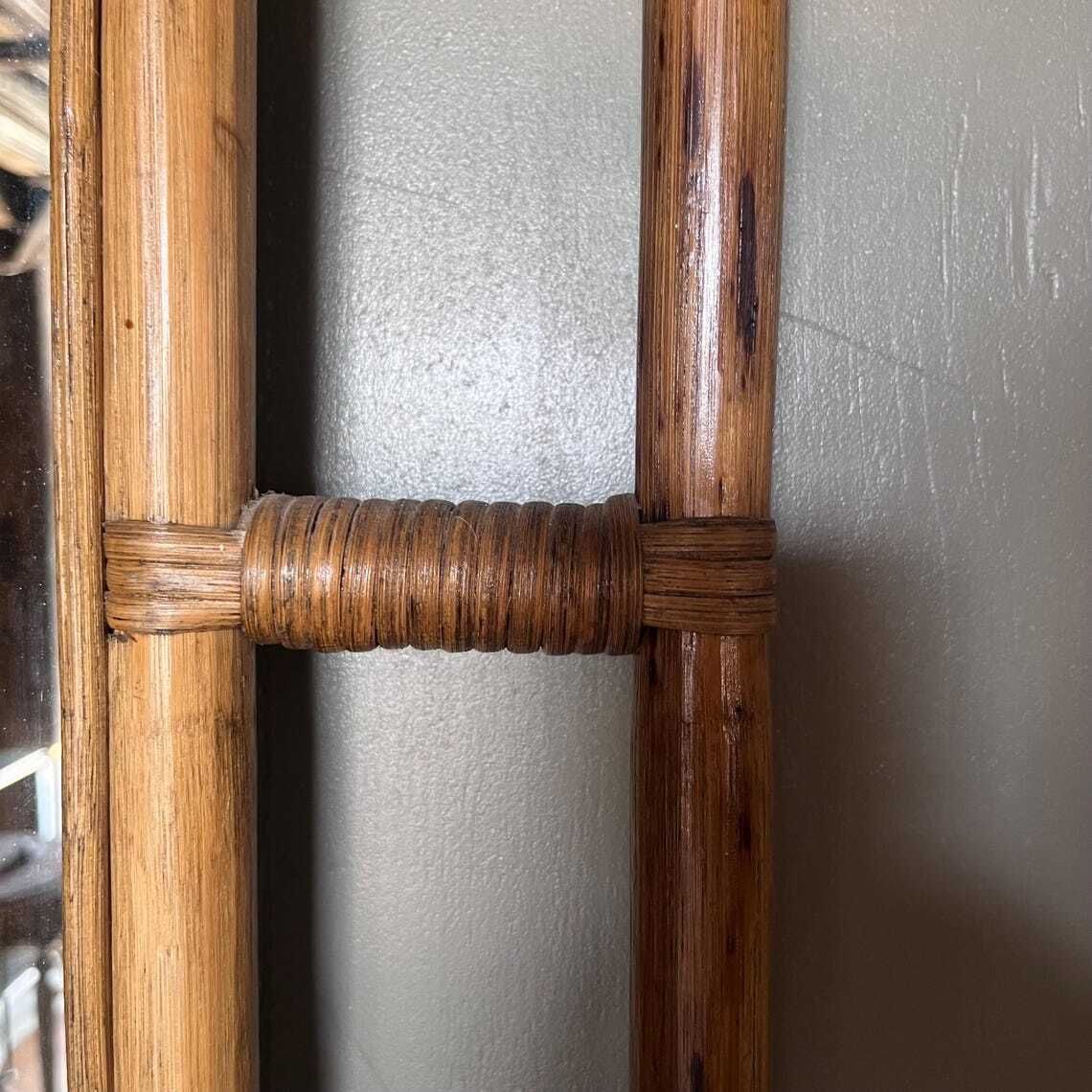 A Pair Of Large Vintage Bamboo Framed Wall Mirrors photo 1750.0