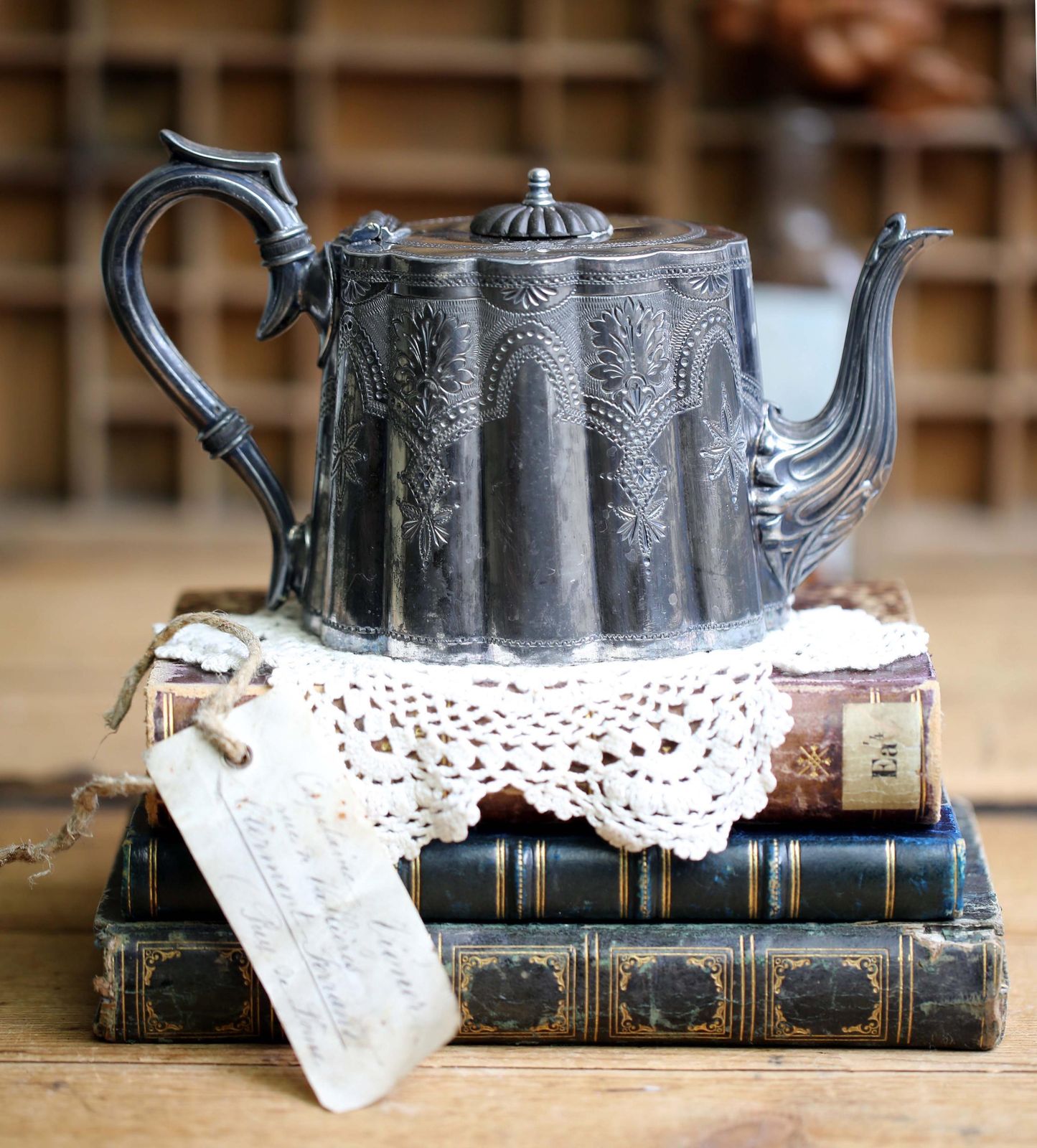 Small Antique Aesthetic Era Teapot Engraved Ornate Silver Plate Tea Pot Aesthetic Movement