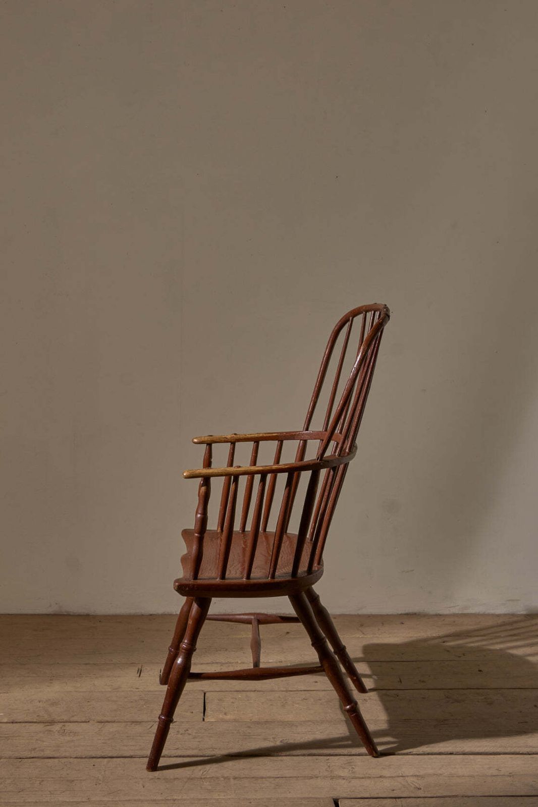 18th Century Original Brown Painted Hoop Back Windsor Chair photo Furniture