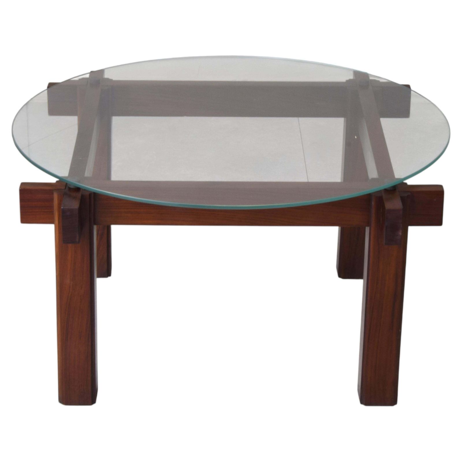 Ico Parisi Mid Century Modern Coffee Table Glass And Teak 1965