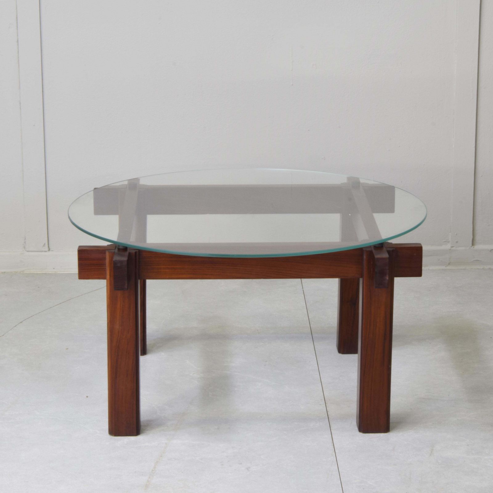 Ico Parisi Mid Century Modern Coffee Table Glass And Teak 1965 photo Furniture