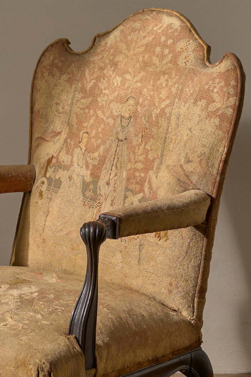 George 1st Style Irish Armchair In Tapestry Fabric photo furniture