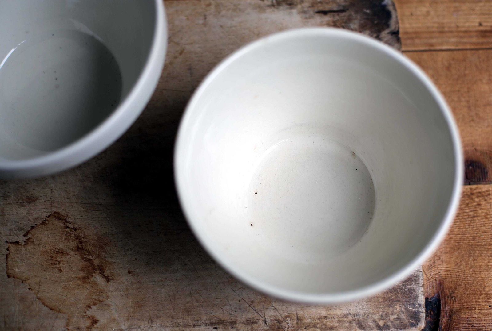 2 English White Pudding Basins Vintage Kitchen Mixing Bowls T G Green photo 92.0