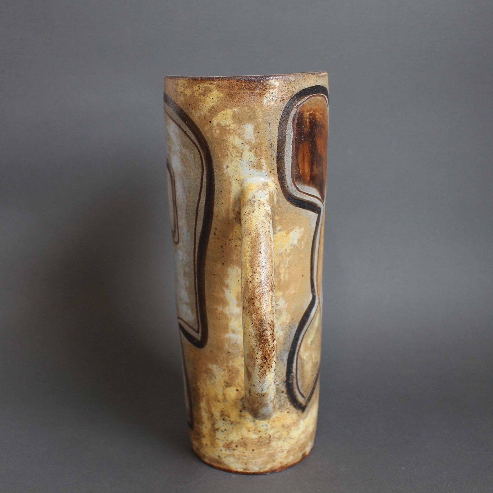 French Vintage Ceramic Pitcher With Abstract Motif By Alexandre Kostanda (Circa 1960s) photo buy