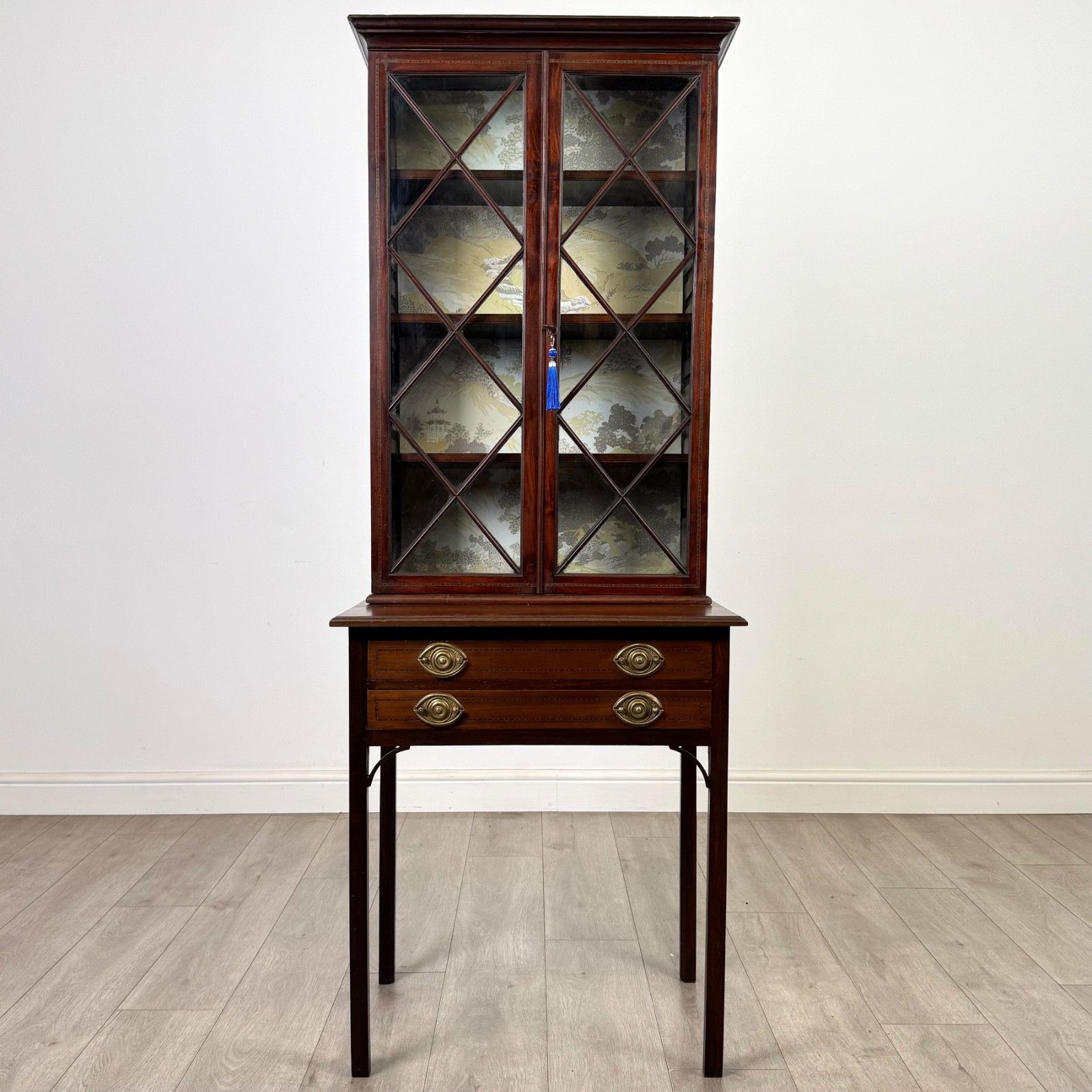 Antique 18th Century Georgian Display Cabinet In Mahogany ( Af 5809 )