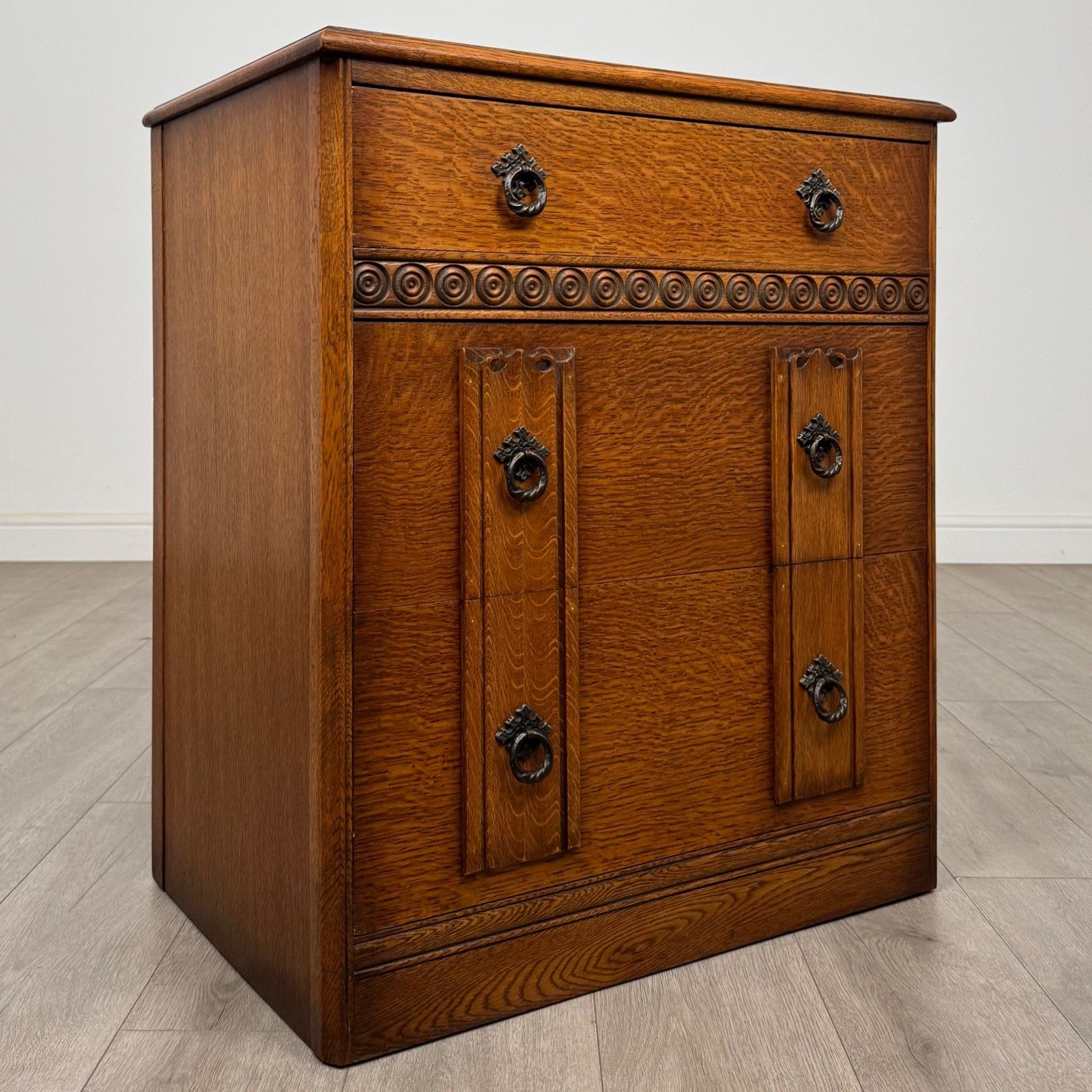 Antique 20th Century Edwardian Chest Of Drawers In Oak ( Af 5769 ) photo vintage