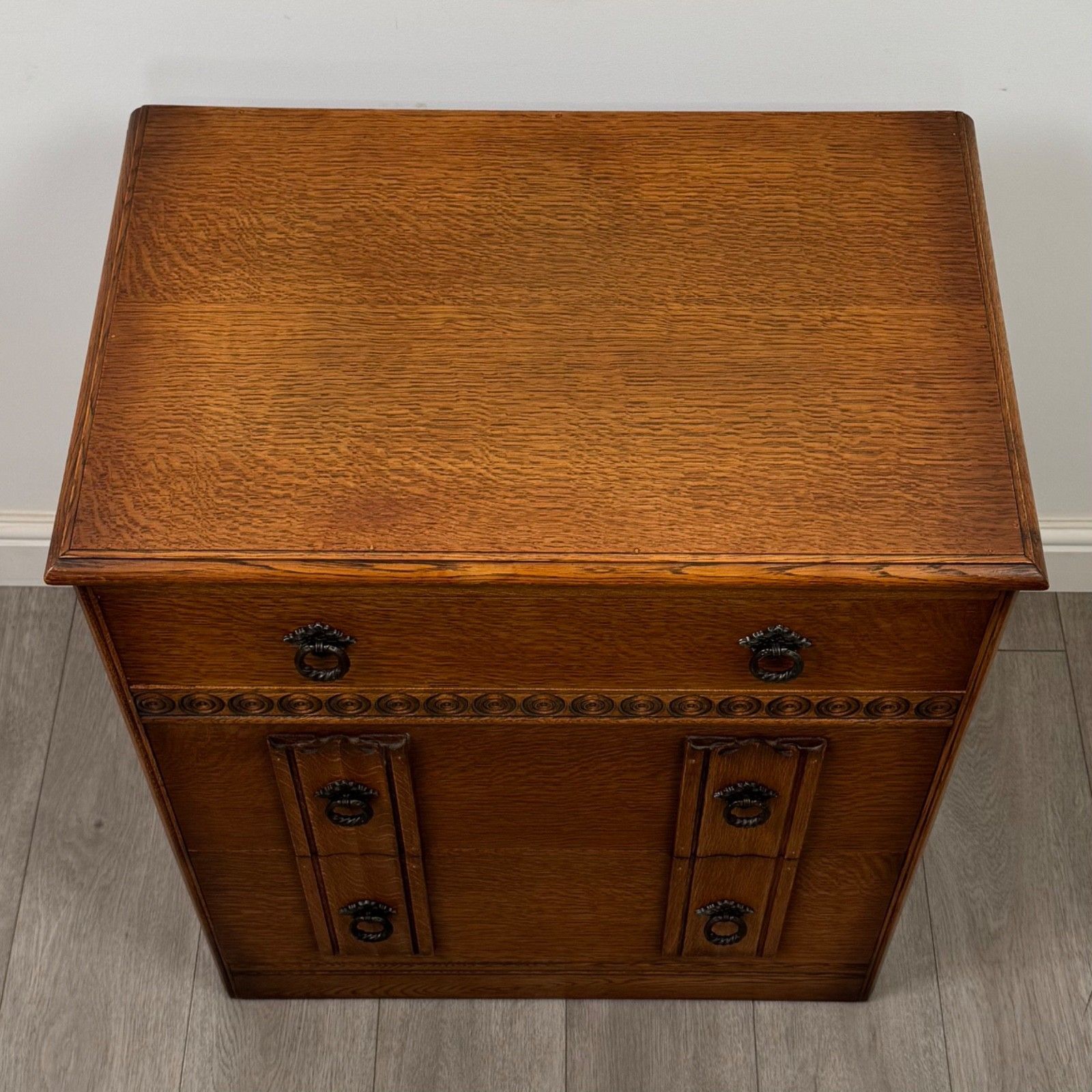 photo furniture Antique 20th Century Edwardian Chest Of Drawers In Oak ( Af 5769 )