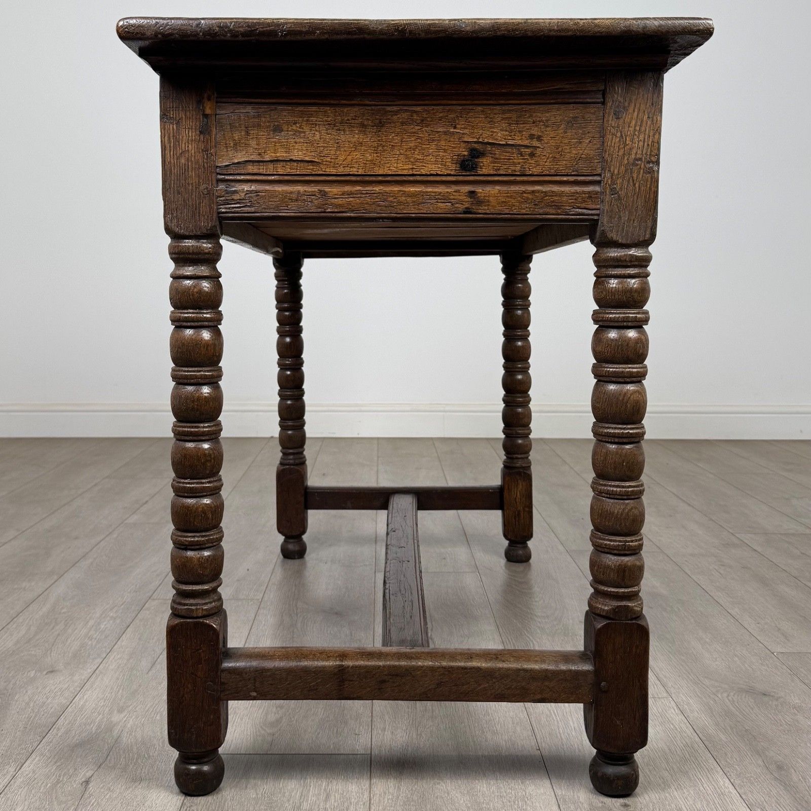 Antique 18th Century Georgian Bobbin Turned Writing Table In Oak ( Af 5757 ) photo for sale