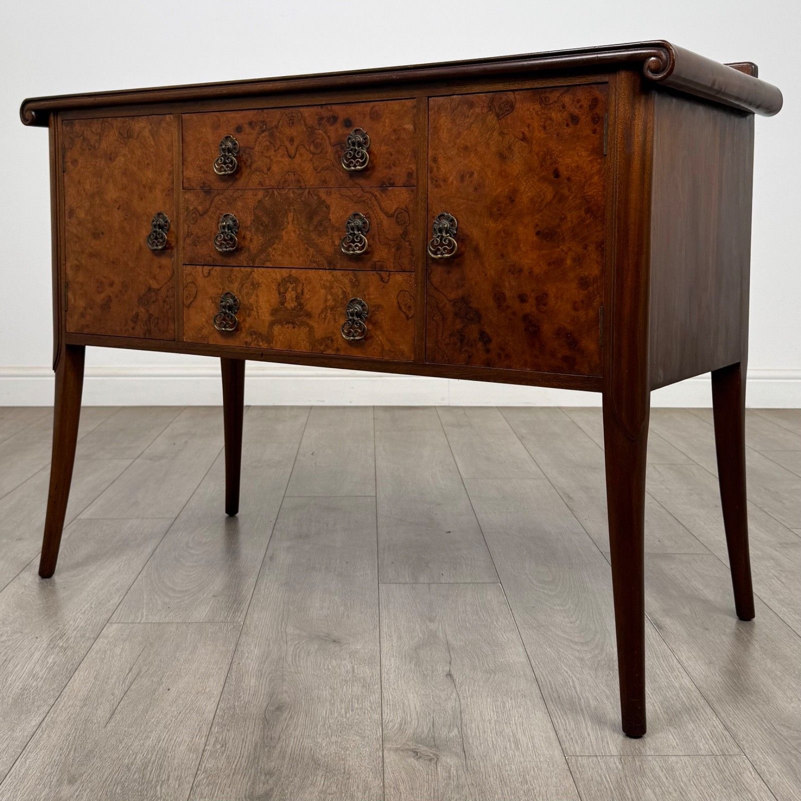Antique 20th Century Edwardian Sideboard In Burr Walnut ( Af 5775 ) photo for sale