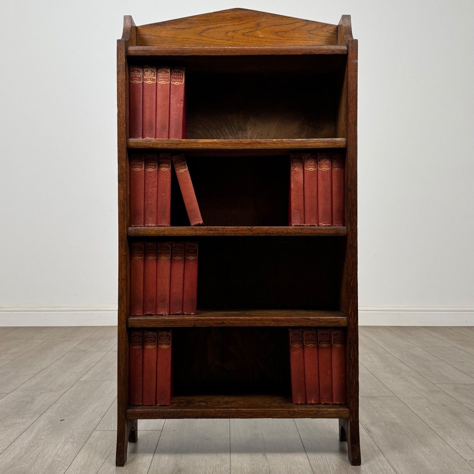 Antique 20th Century Edwardian Open Bookcase In Oak ( Af 5782 )