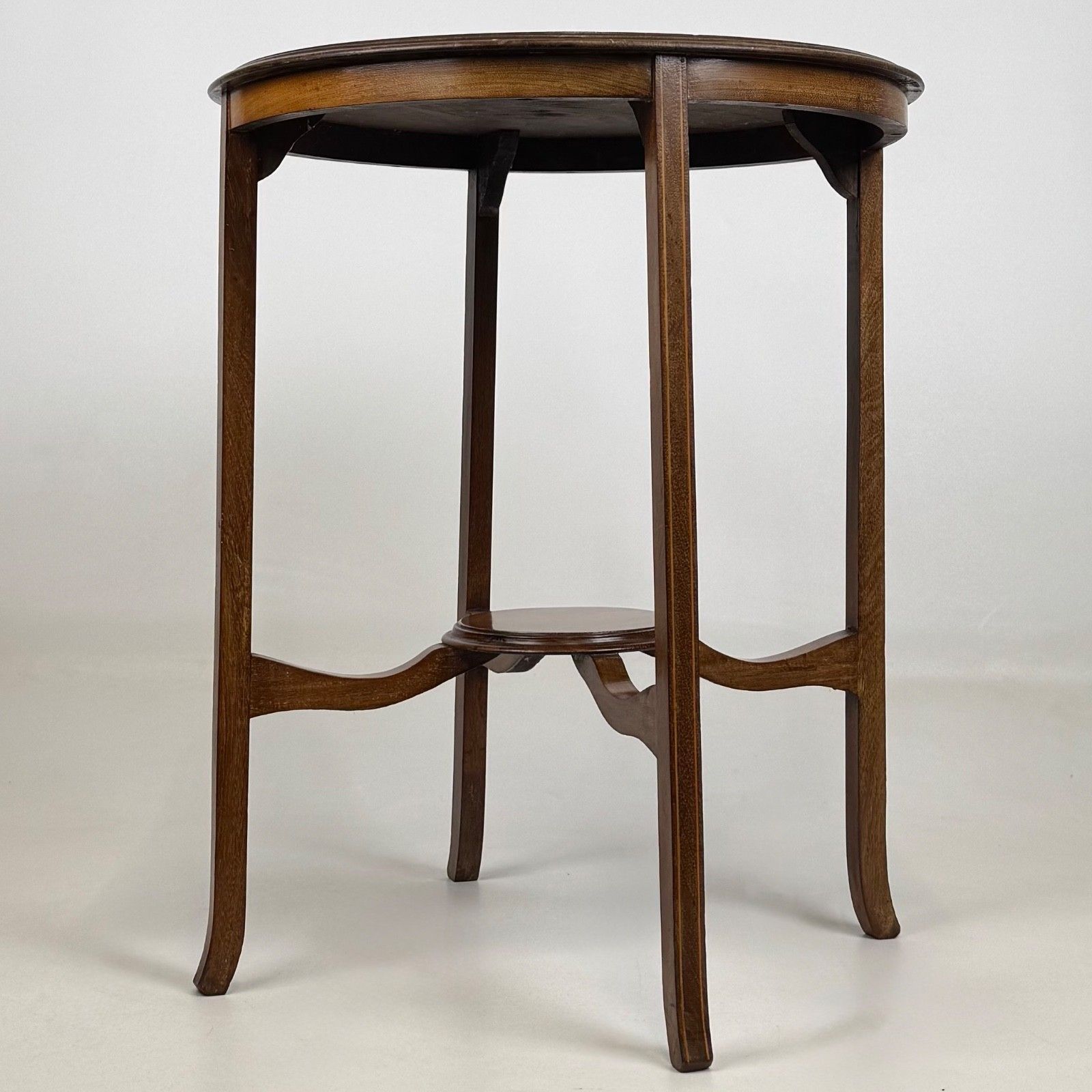 Antique 20th Century Round Edwardian Side Table In Mahogany ( Af 5784 ) photo vinterior