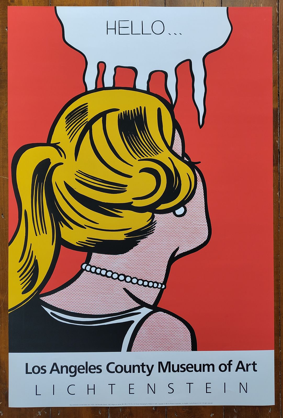 Rare 1987 Original Roy Lichtenstein 'Cold Shoulder' Los Angeles County Museum Of Art Poster (First Printing)