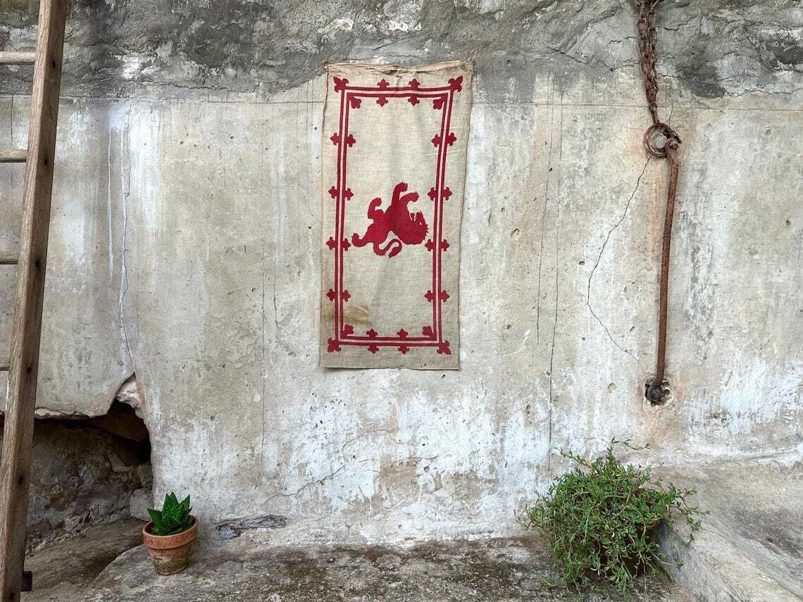 Vintage Royal Banner Of Scotland Rampant Lion Flag