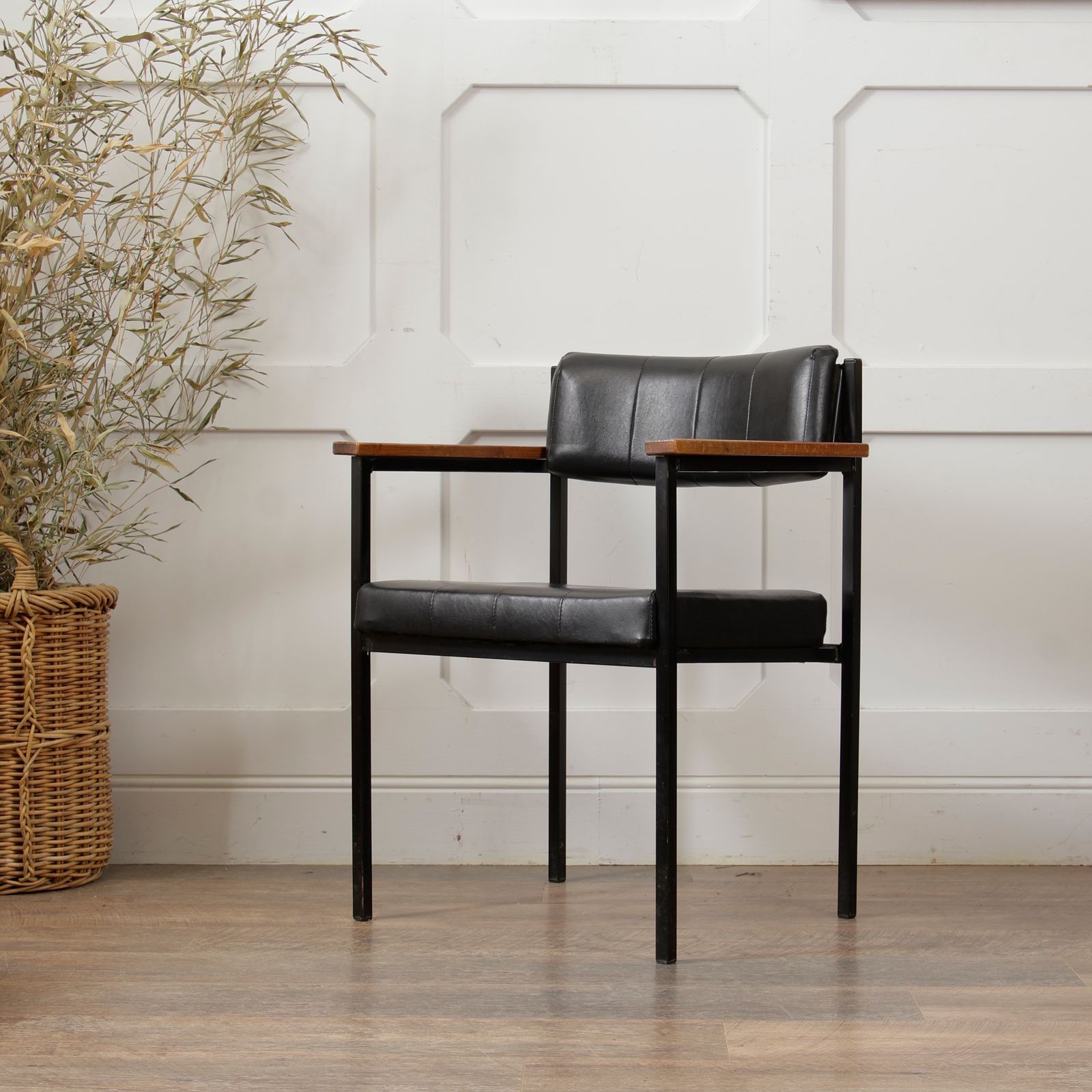 Steel Tubular Industrial Vinyl Mid Century Armchair photo buy