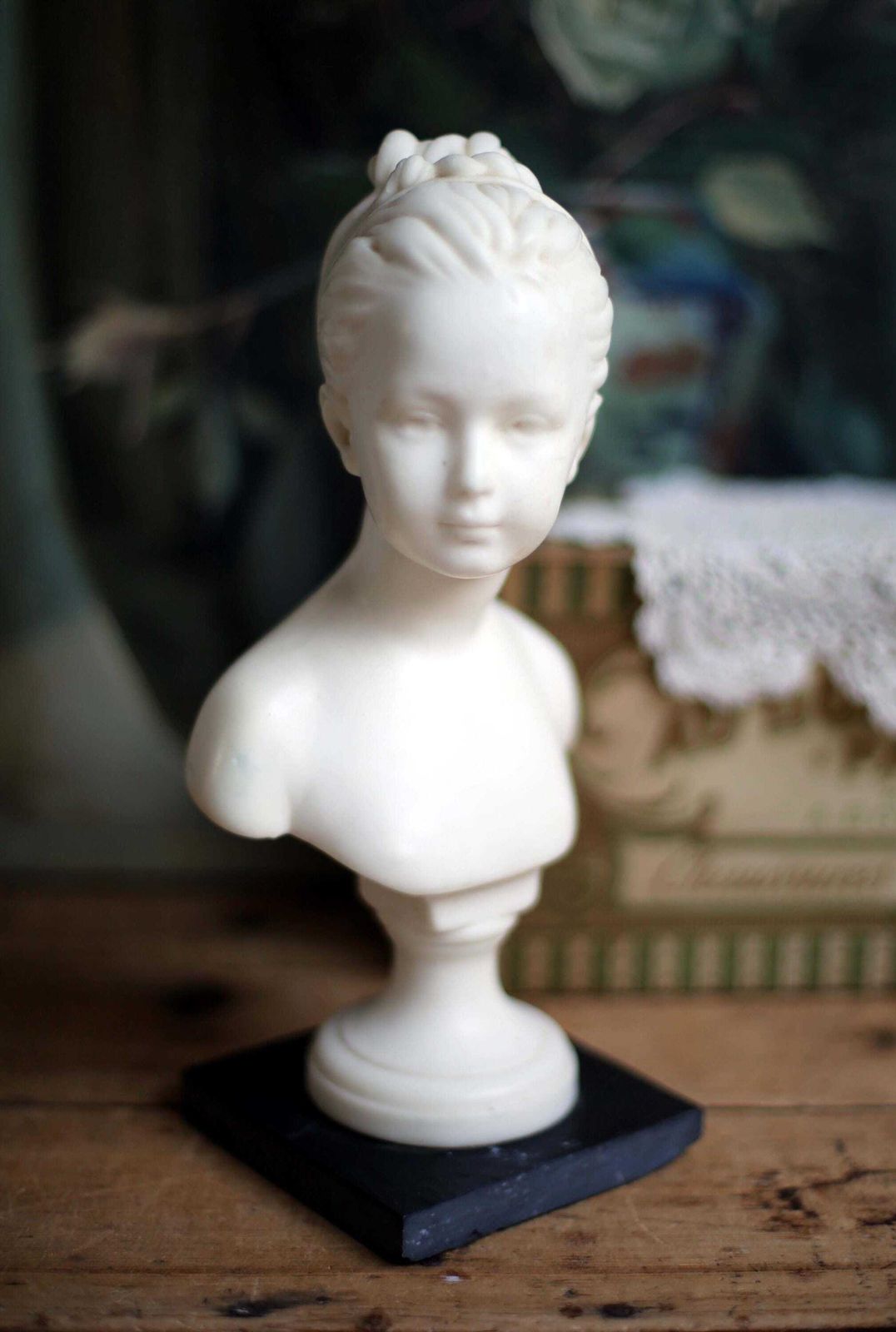 Antique French Wax Bust Of Louise Brongniart Statue Young Girl Figurine Neoclassical Style Embil D Apres Houdon photo buy