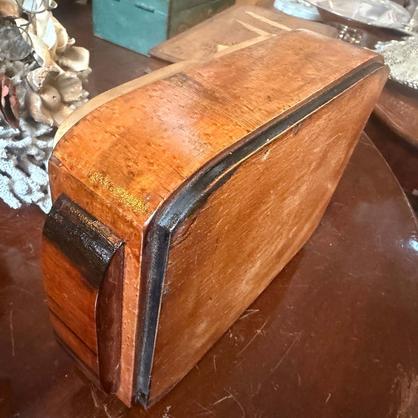 1930s Art Deco Wood Brass And Sterling Silver Italian Cigarette Box photo furniture