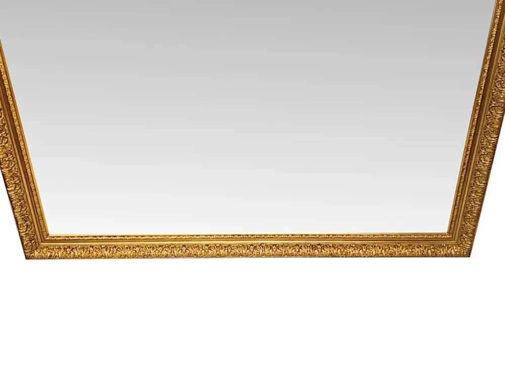 A Very Fine And Unusual 19th Century Large Giltwood Overmantel Mirror Of Simple Design photo 7762.0