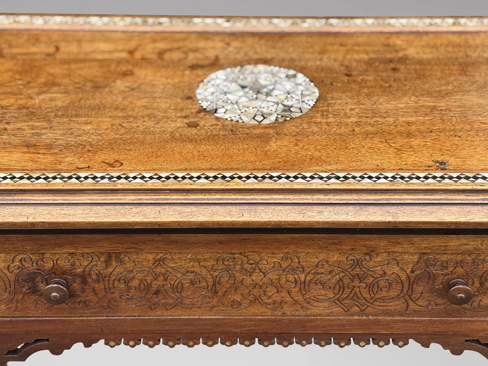 photo for sale 19th Century Aesthetic Movement Moorish Walnut & Inlay Table