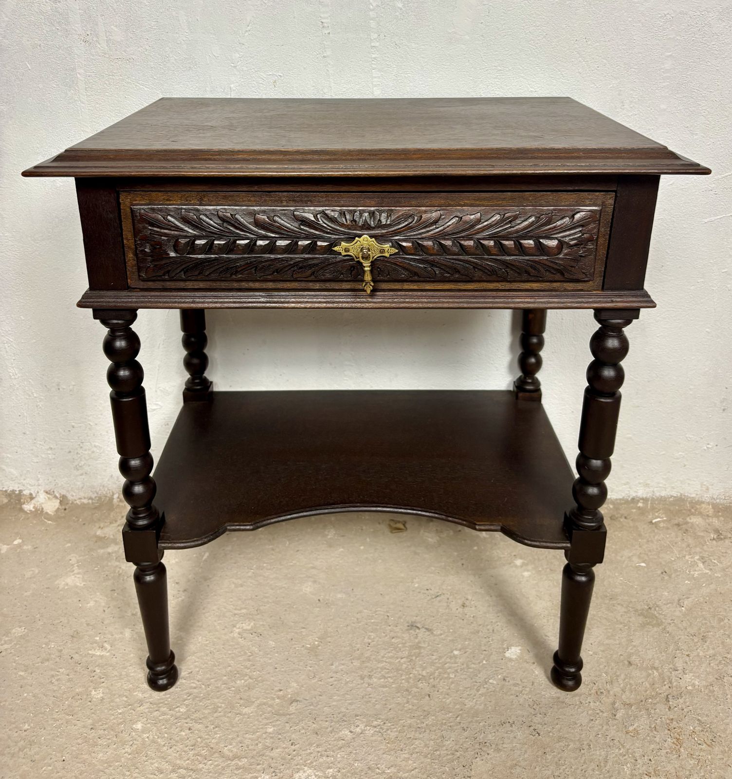 photo furniture Pair Of Spanish Bedside Tables With Carved Drawers, 1930s