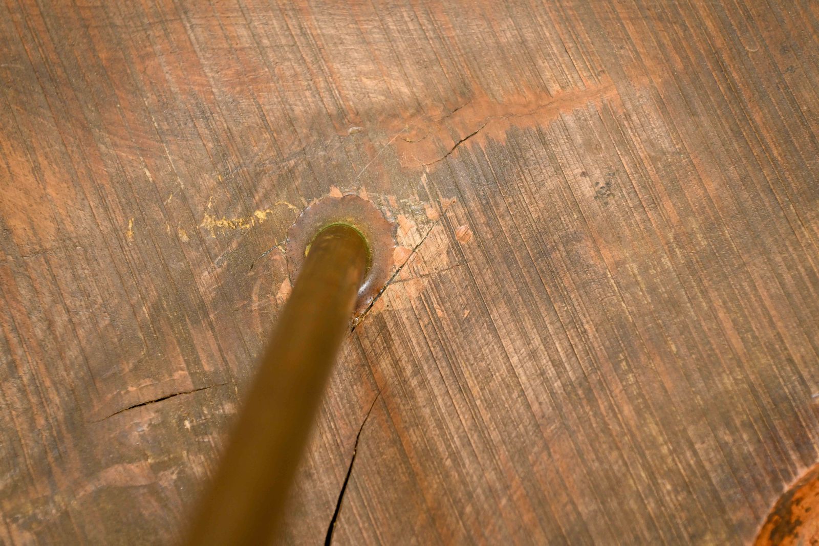 1400.0 Mid Century Freeform Live Edge Tripod Coffee Table In The Manner Of Carl Auböck, C.1950s/60s photo