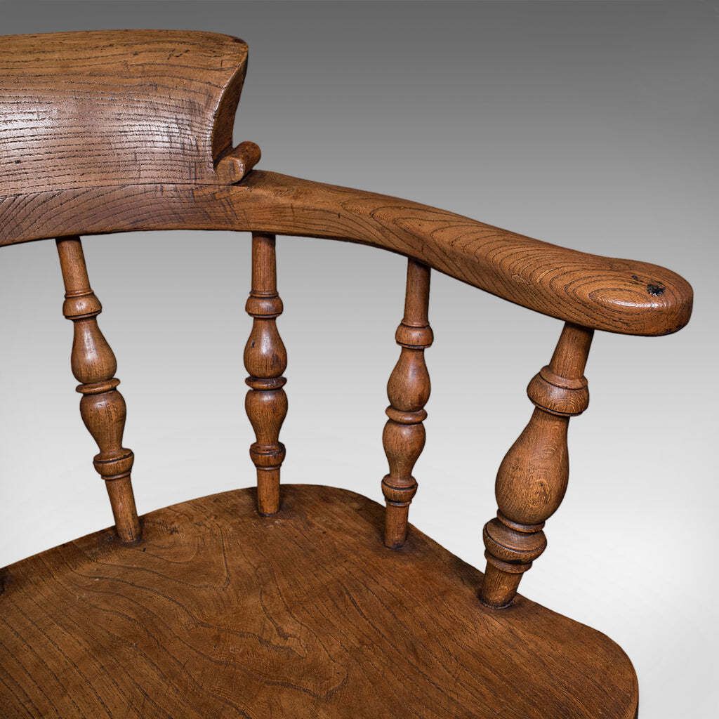 1404.0 Pair Of Antique Country House Captain's Chairs, English, Smoker's Bow, Victorian. photo