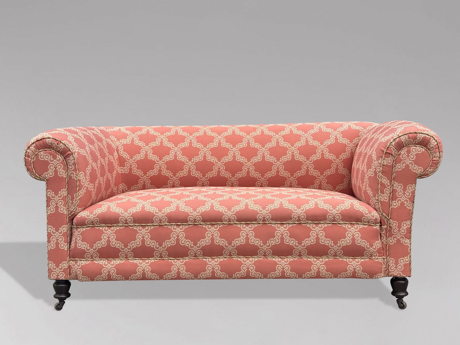 19th Century Victorian Period Upholstered Drop End Chesterfield Sofa photo vinterior