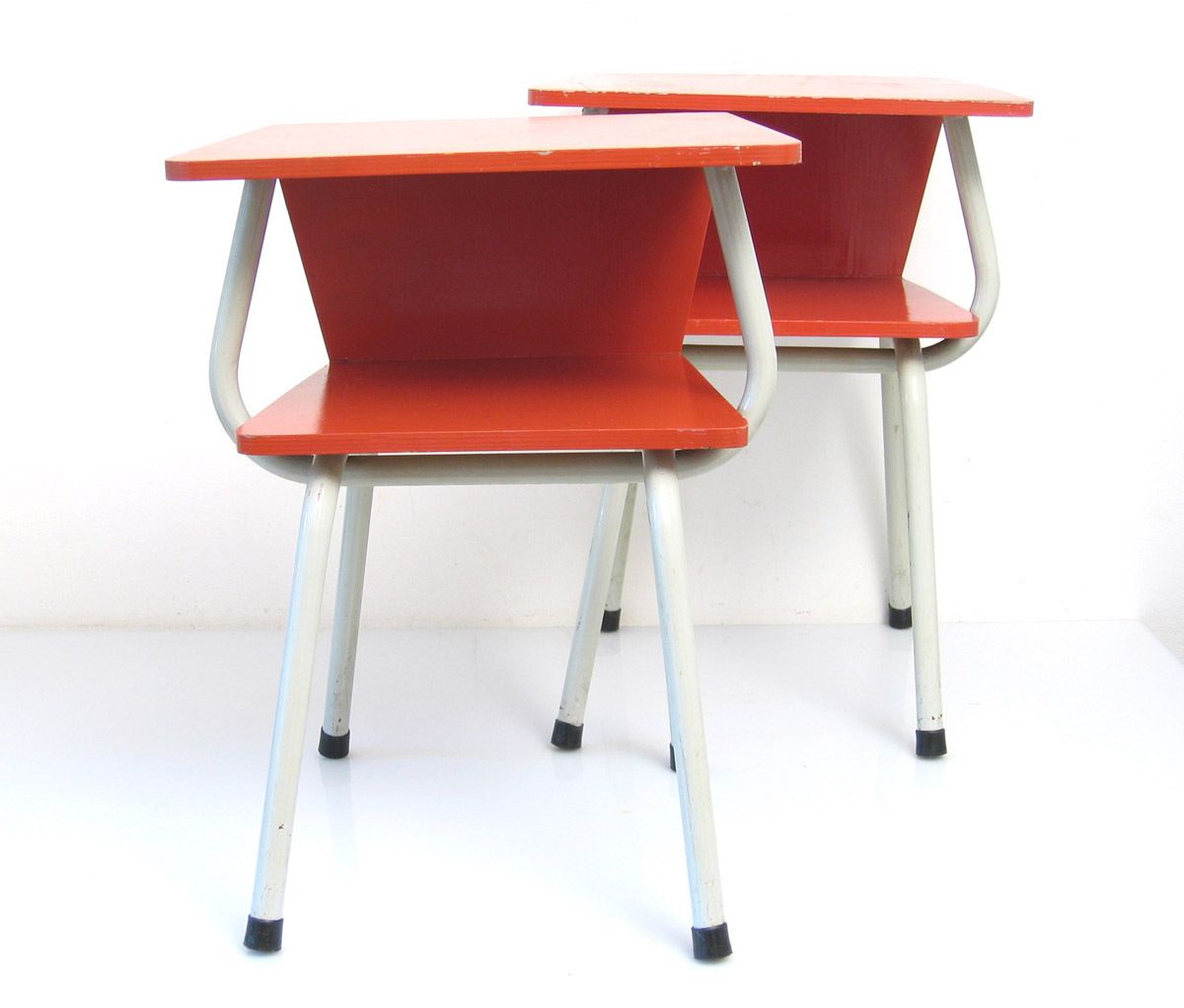 2 Fifties Red Retro Bedside Cabinets photo 500.0