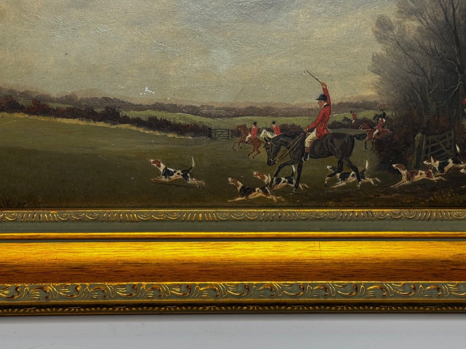 photo buy Victorian Oil Painting View Halloo (The Berkeley Hunt) C1880 By Charles Faulkner