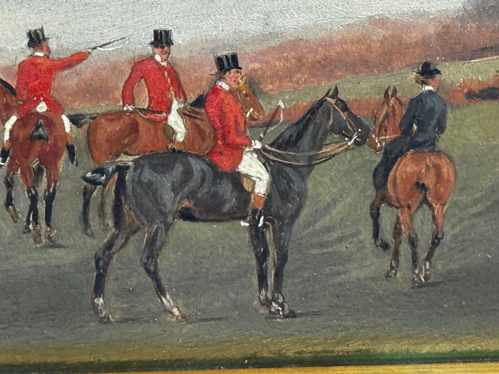 photo for sale Victorian Painting The Meet (The Berkeley Hunt) C1880 By Charles Faulkner