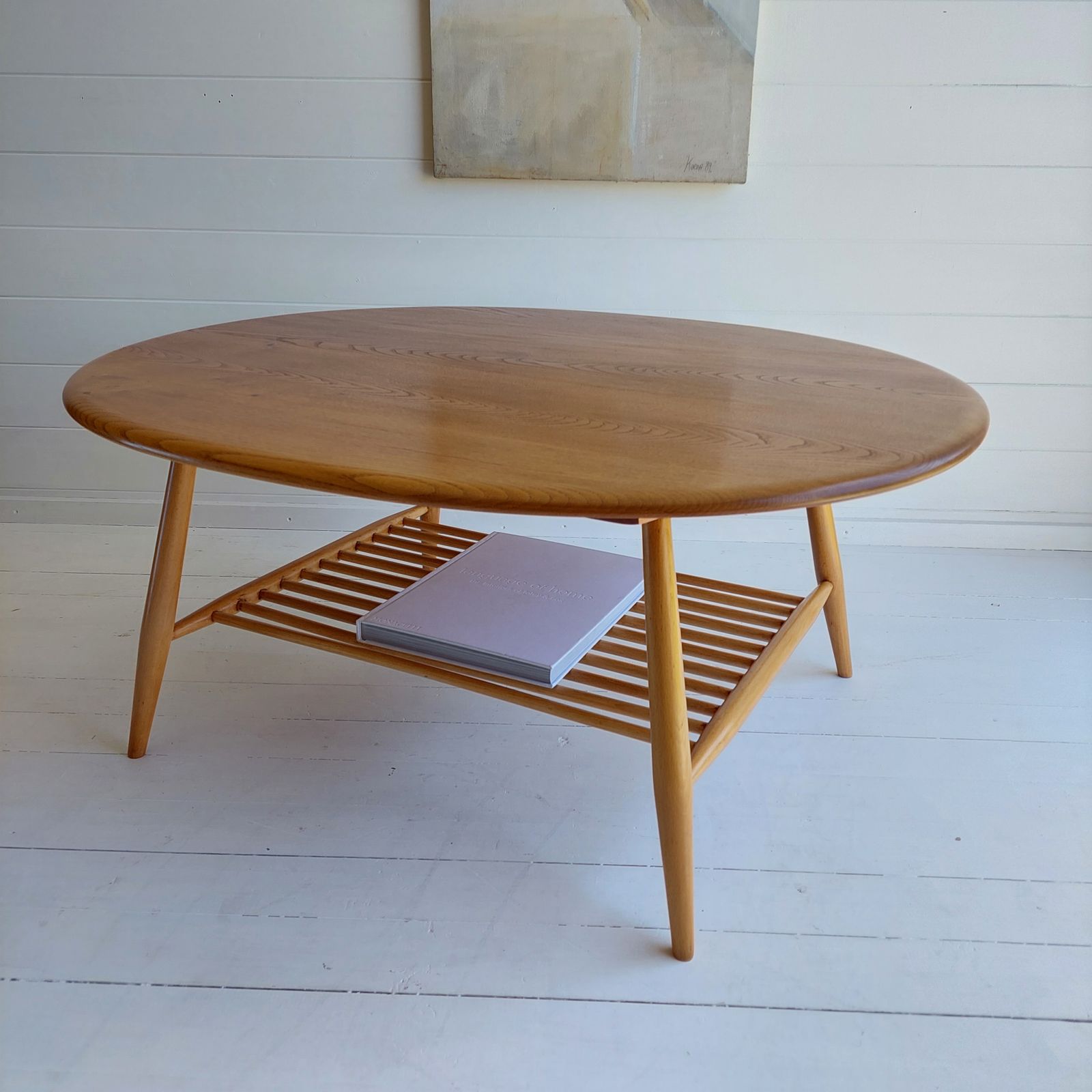 Mid Century Ercol 454 Coffee Table Vintage Oval Windsor Table By Lucian Ercolani  60s Restored photo buy