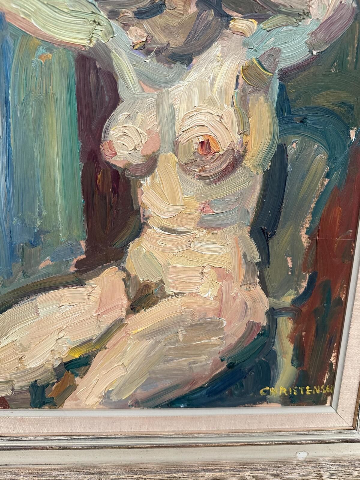 photo vintage “Nude” By Gunnar Christenson (1895–1979). Painting.
